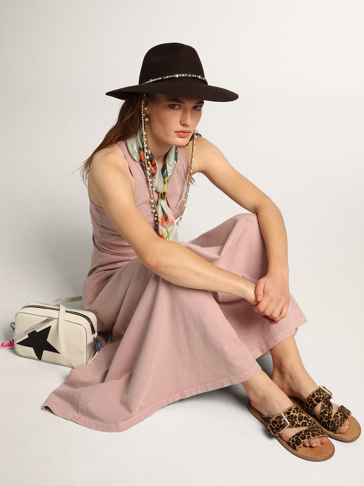 Leopard pony skin sandals for women Margaret| Golden Goose
