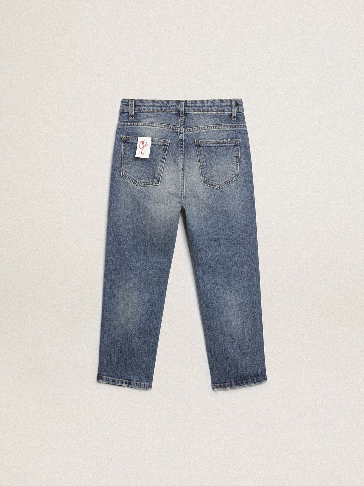 Boys' stretch jeans in blue denim| Golden Goose