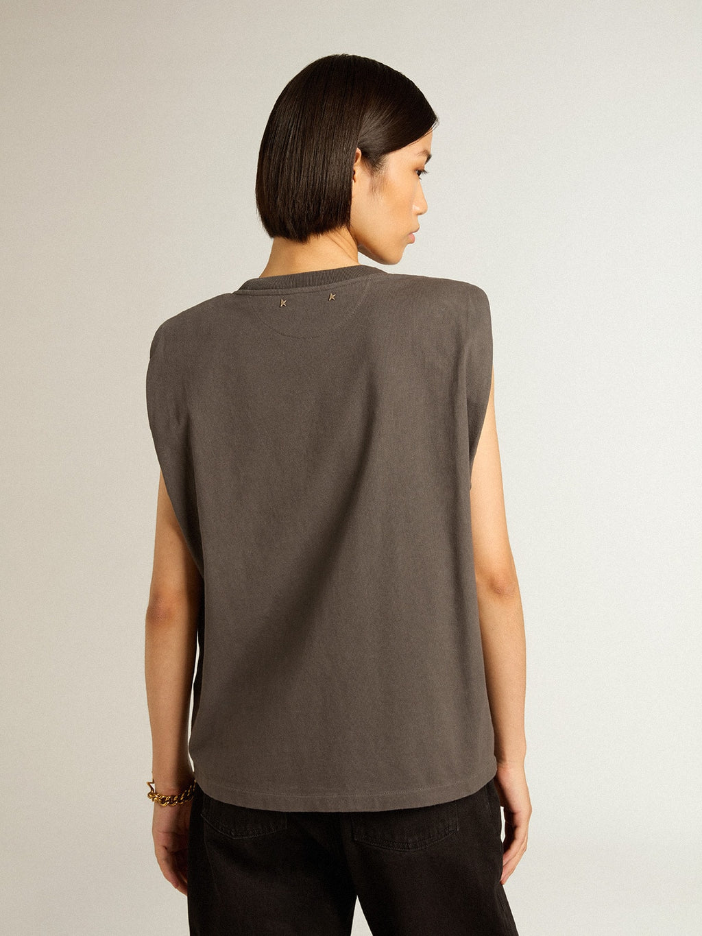 Anthracite gray sleeveless T-shirt| Golden Goose