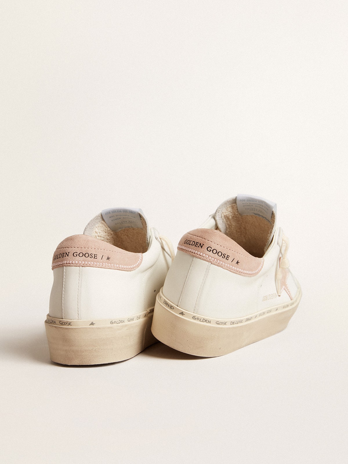 Women's Hi Star LTD with old rose suede star and heel tab with pearls| Golden Goose