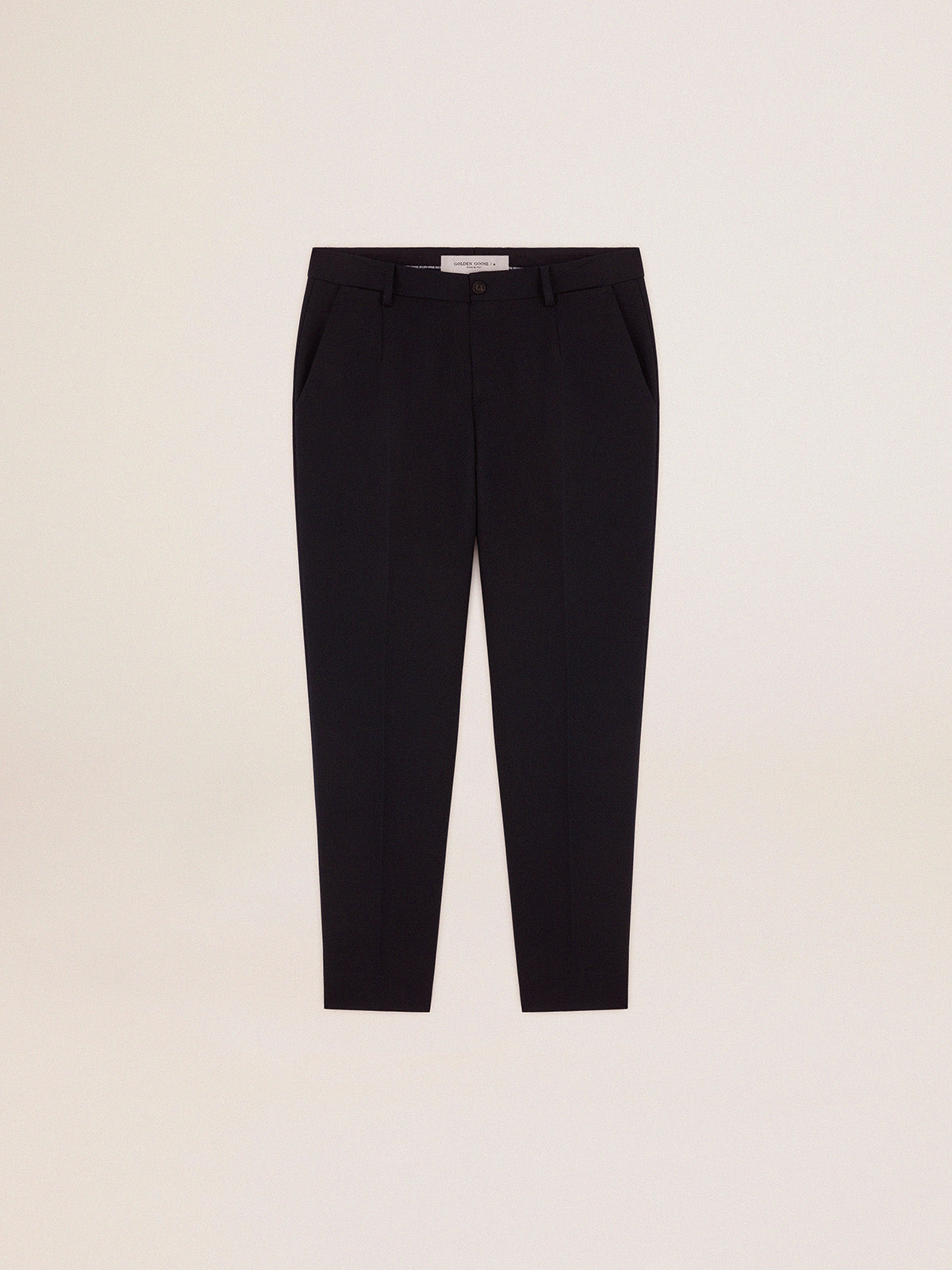 Men's pants in dark blue wool| Golden Goose