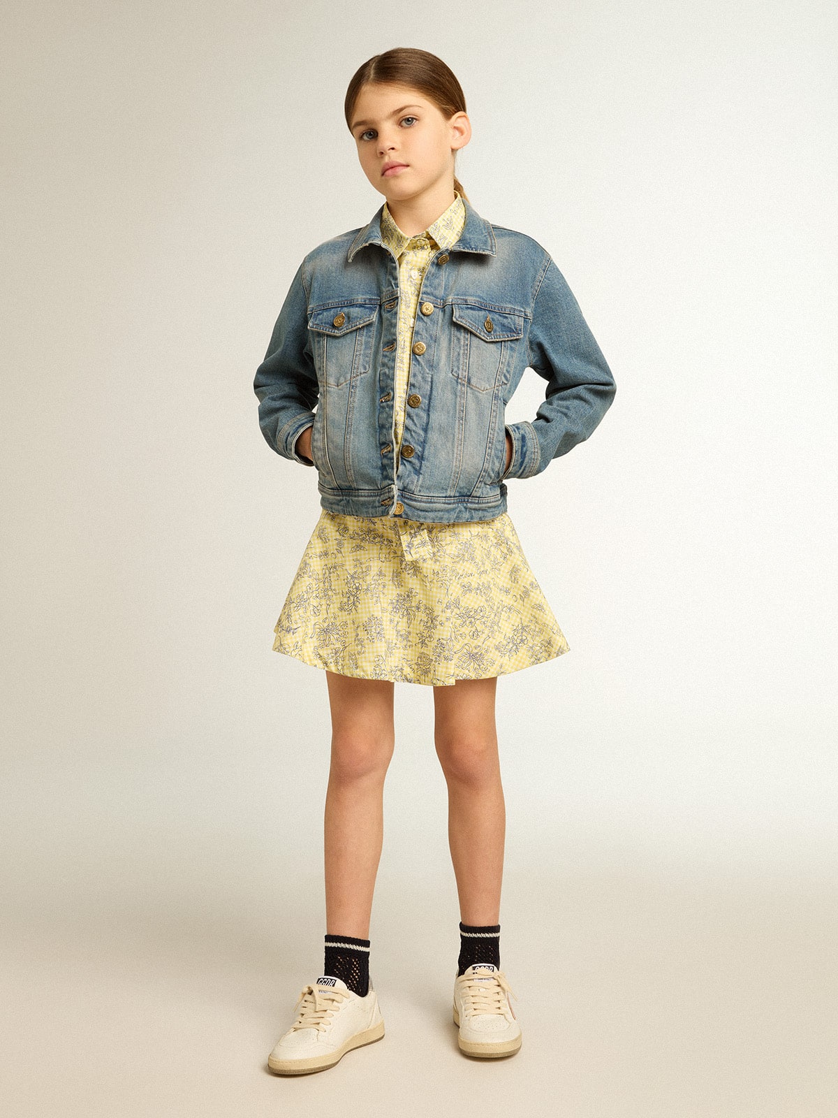 Boys' mid-wash denim jacket| Golden Goose