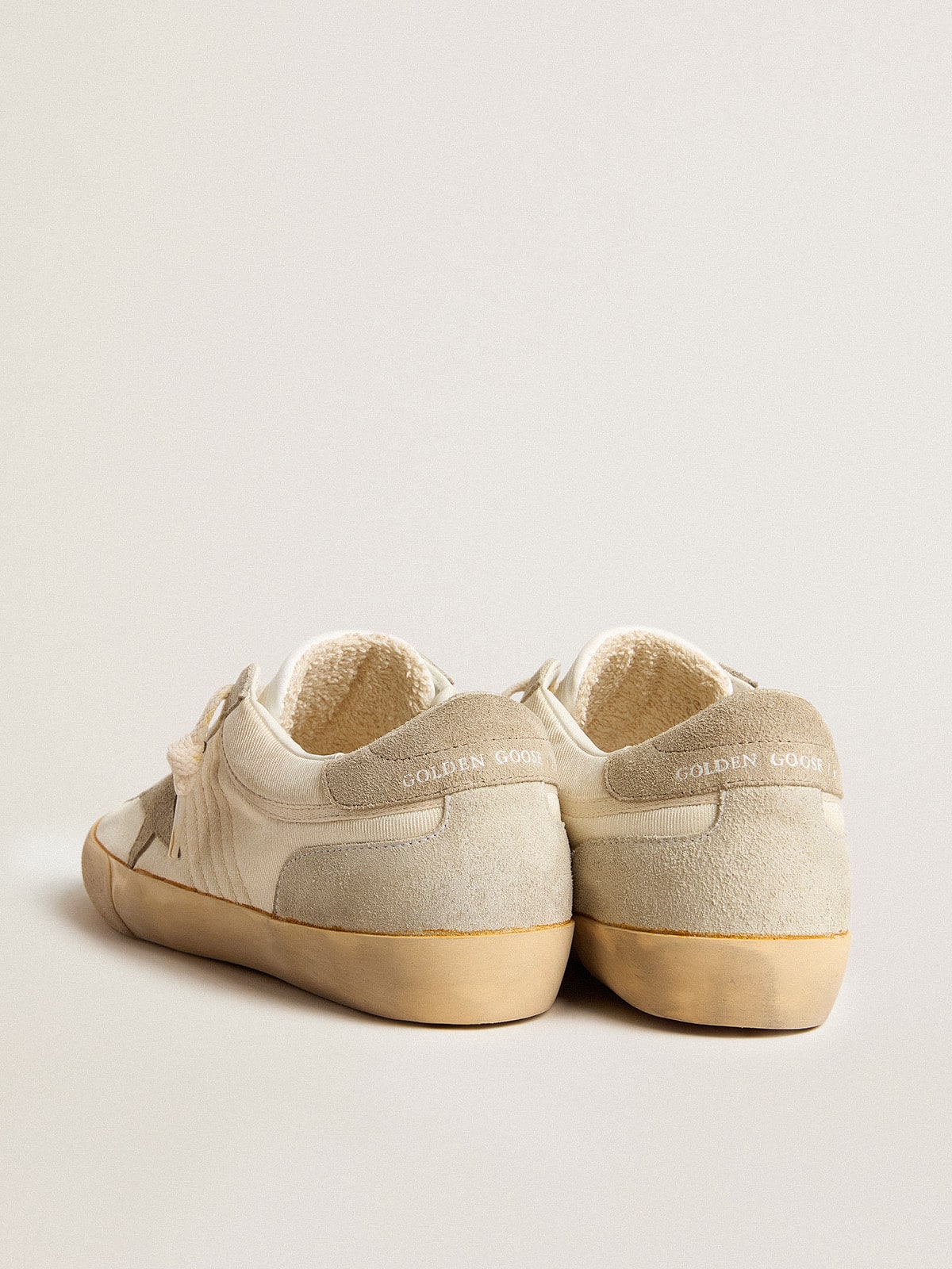 Men's Super-Star LAB in nylon with dove-gray star and ice-gray suede inserts| Golden Goose