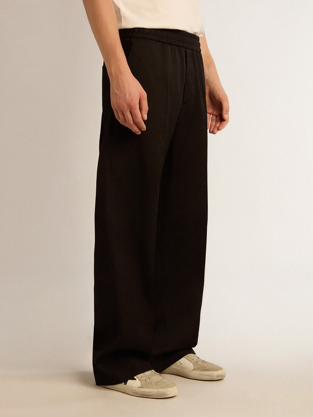 Men's joggers in black wool| Golden Goose