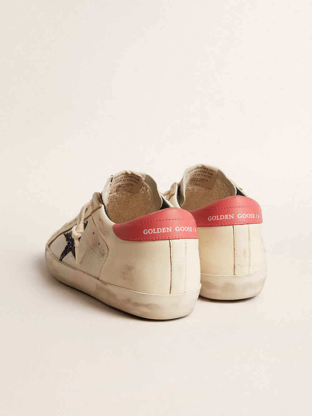 Women's Super-Star LTD in nappa with blue glitter star and red heel tab| Golden Goose