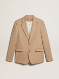 Single-breasted blazer in sand with horn buttons| Golden Goose