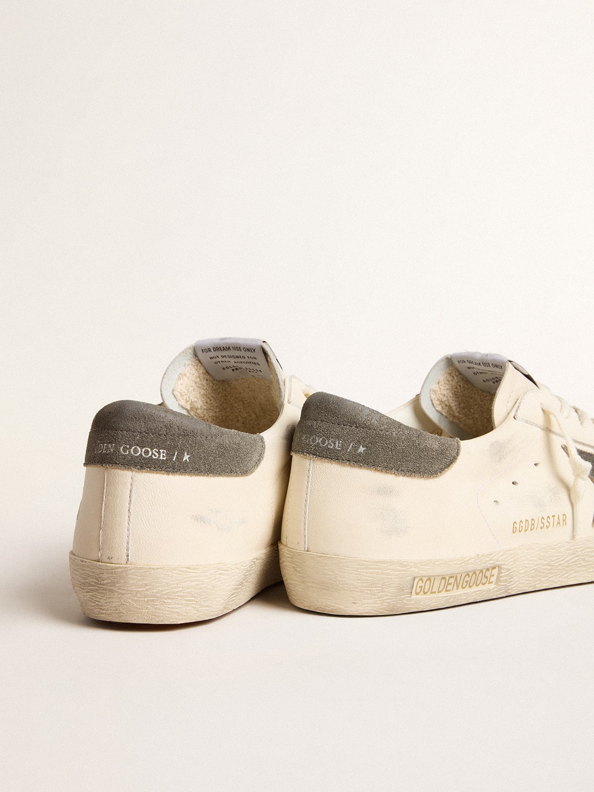 Men's Super-Star in nappa with gray suede star and heel tab| Golden Goose
