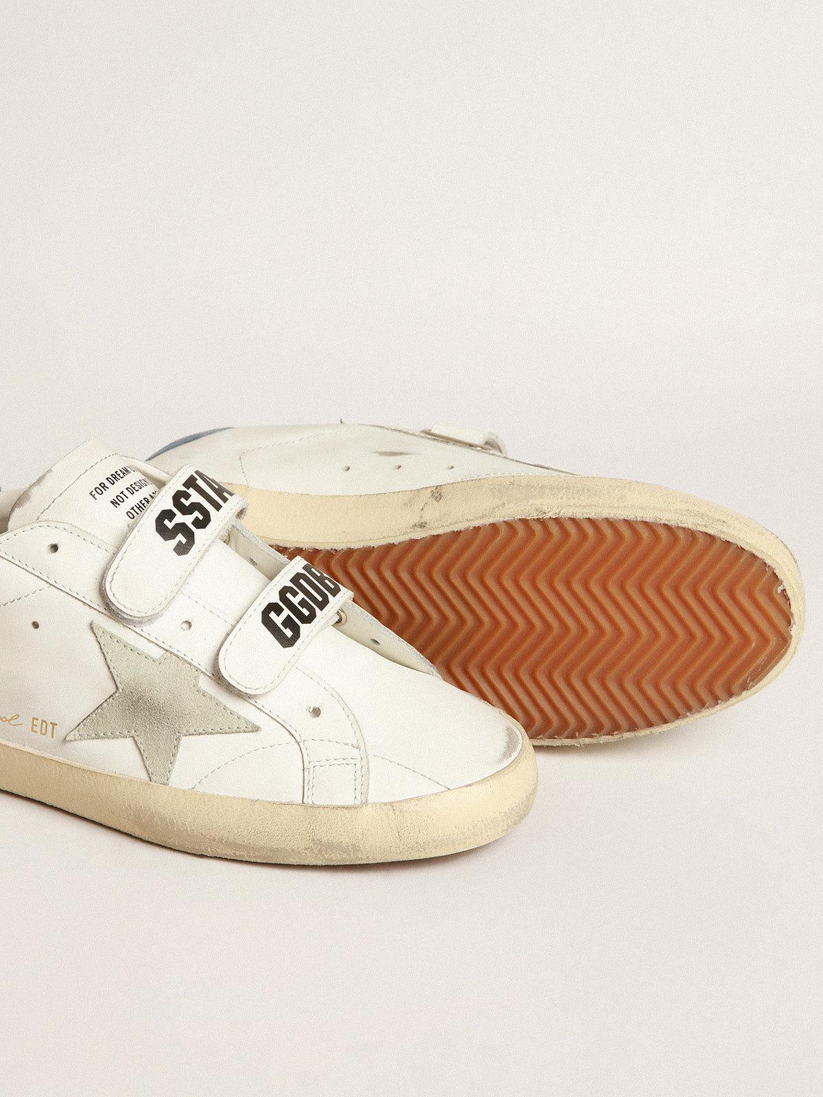 Old School with ice-gray suede star and light blue heel tab| Golden Goose