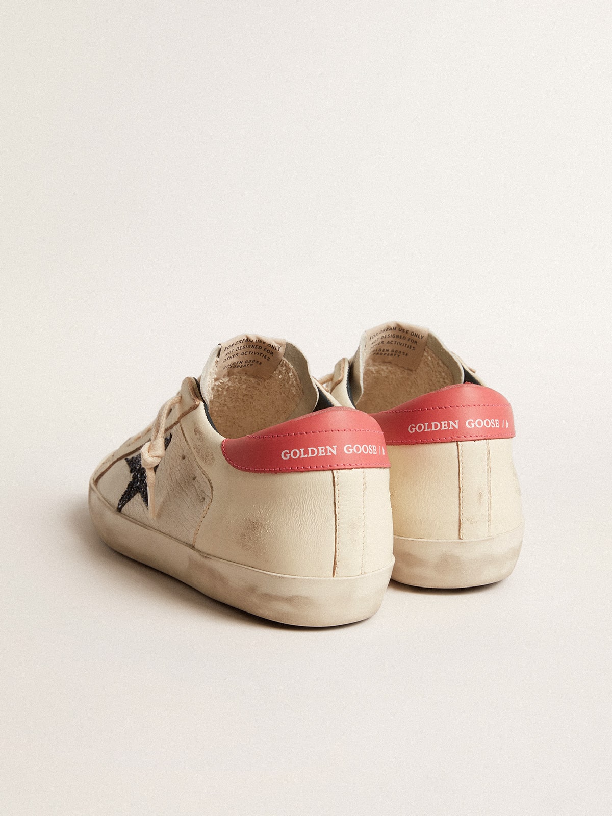 Women's Super-Star LTD in nappa with blue glitter star and red heel tab| Golden Goose