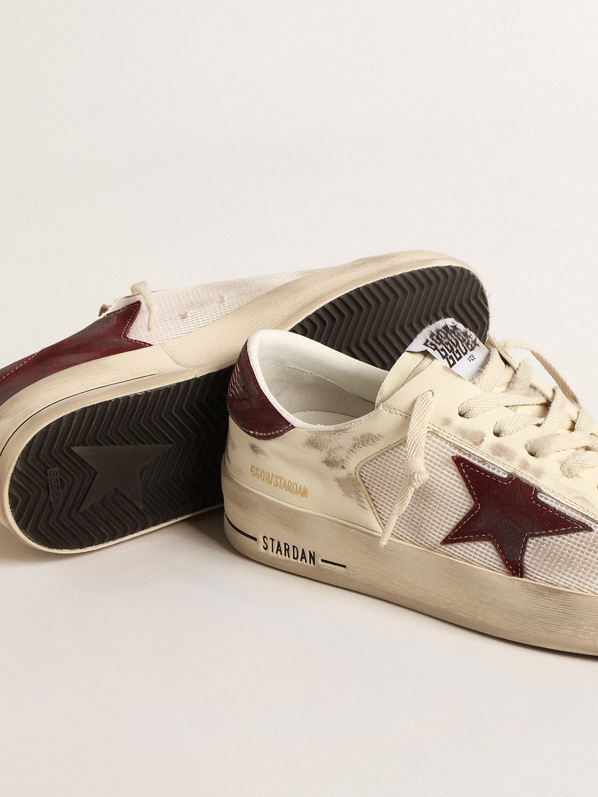 Stardan in nappa and mesh with wine-red suede star and heel tab| Golden Goose