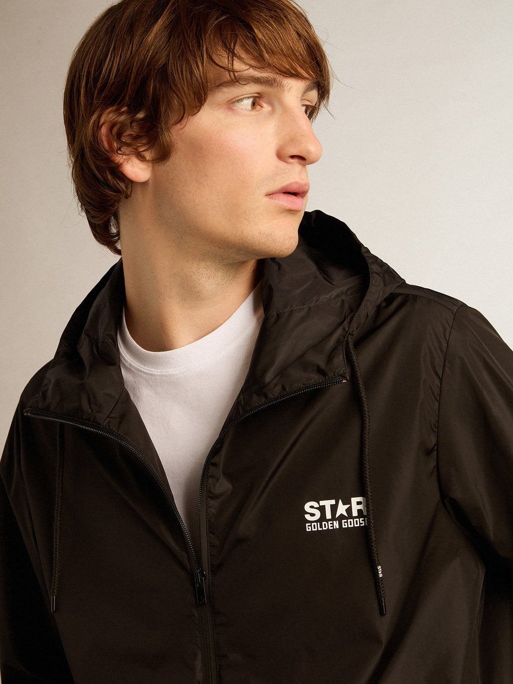 Men's black windbreaker| Golden Goose