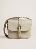 Medium Sally Bag in porcelain leather with buckle and contrasting shoulder strap| Golden Goose