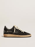 Ball Star in black mesh with black suede star| Golden Goose