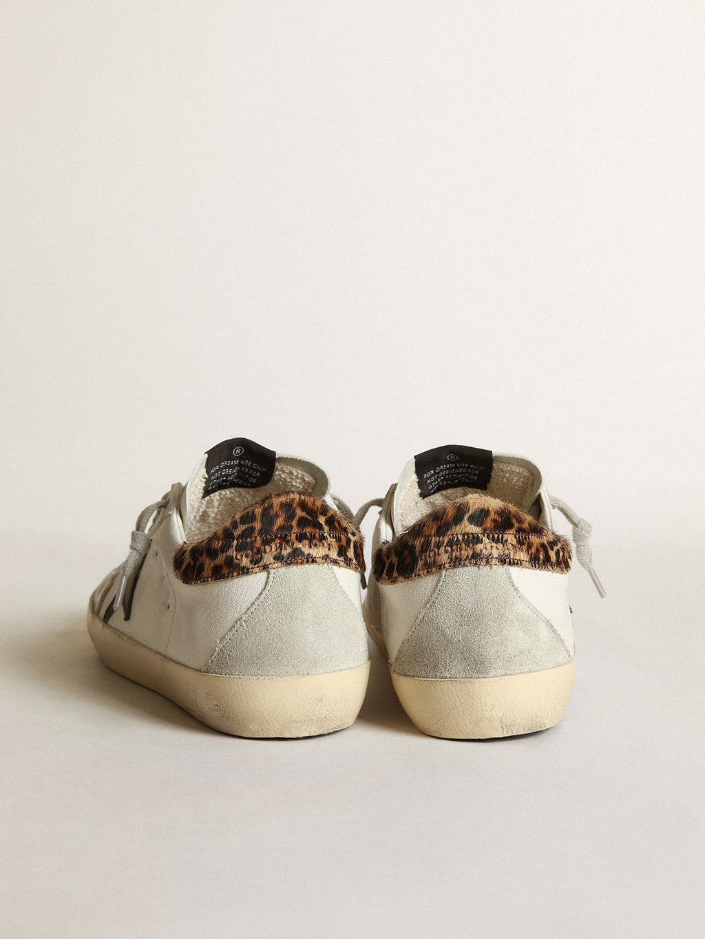 Super-Star with black leather star & leo-print pony skin heel tab| Golden Goose