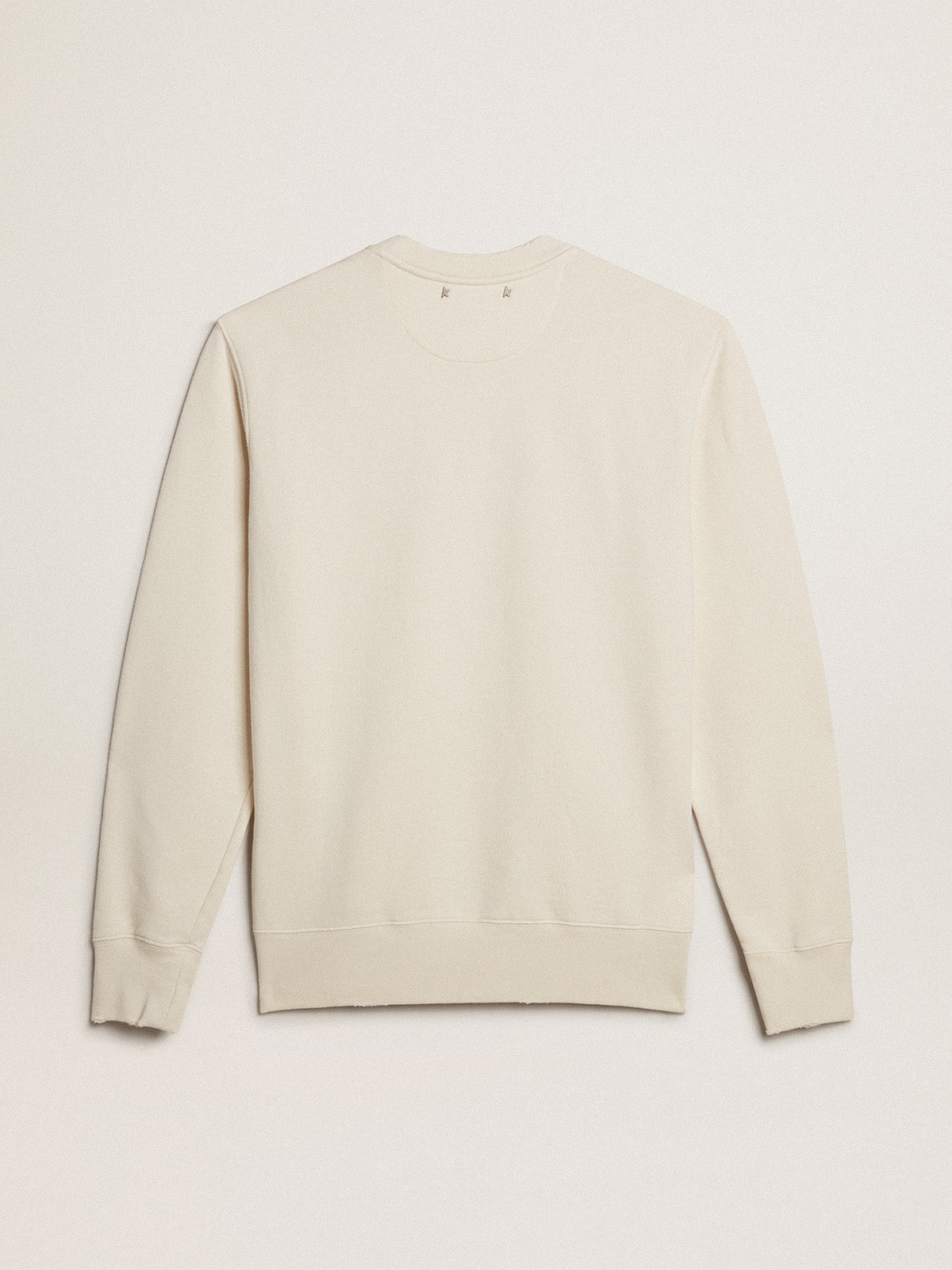 Aged white cotton sweatshirt| Golden Goose
