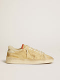 Stardan in beige suede with leather heel tab and shearling lining| Golden Goose