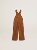 Overalls in bark-colored velvet-effect cotton| Golden Goose