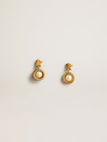 Earrings with gold star and pearl| Golden Goose