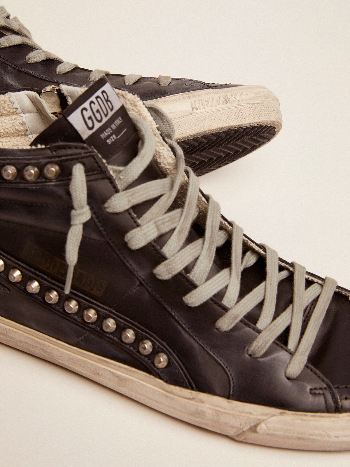 Men's Slide black with studs| Golden Goose
