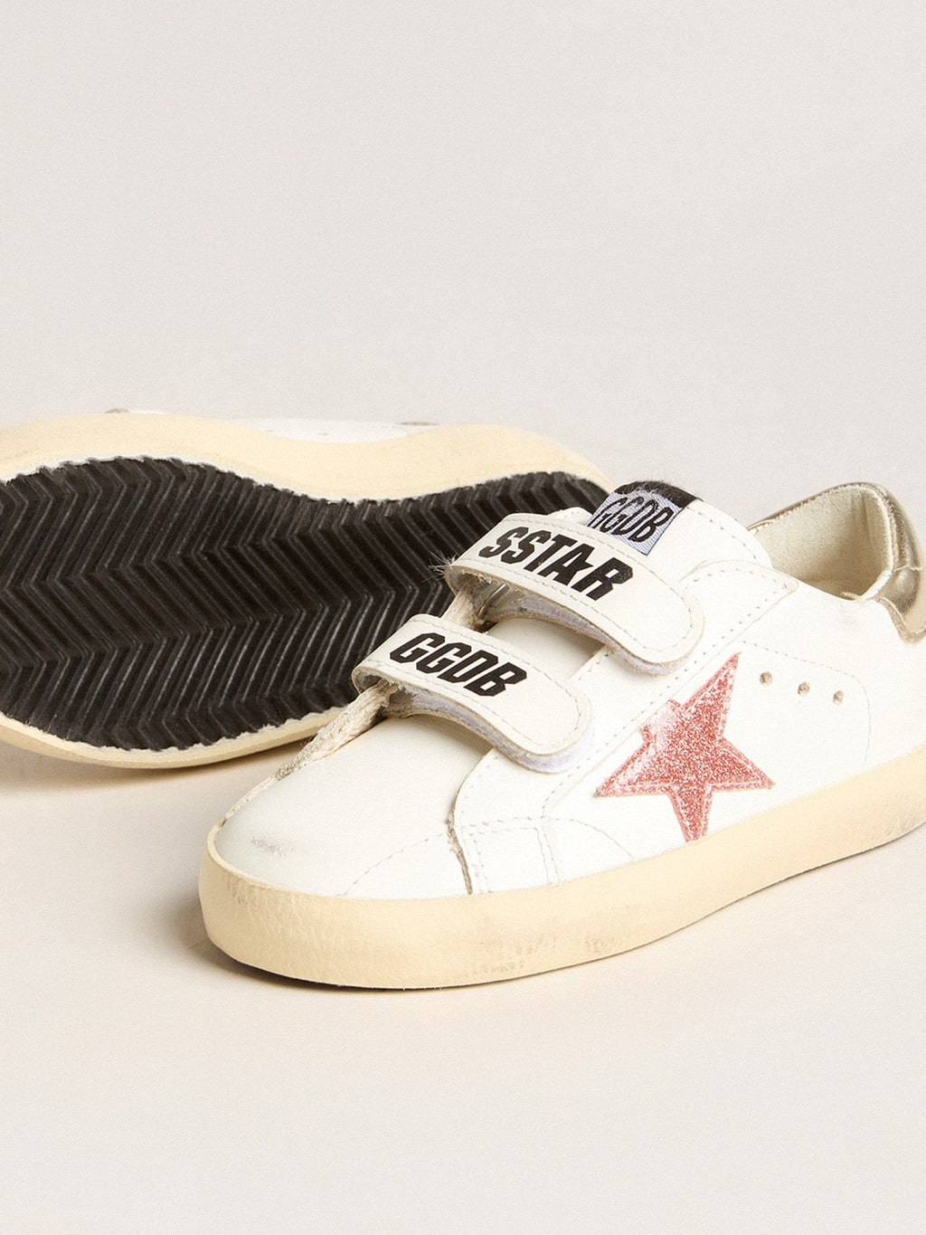 Junior Old School with metallic peach leather star| Golden Goose