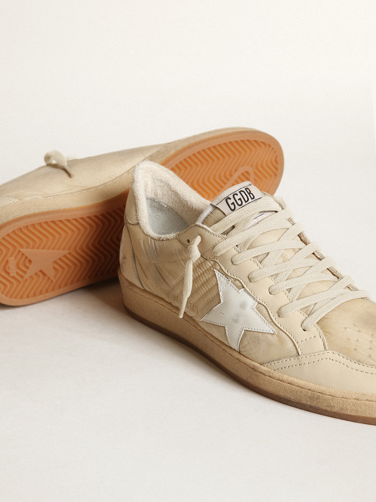 Women's Ball Star in milk-white nylon with white star and heel tab| Golden Goose