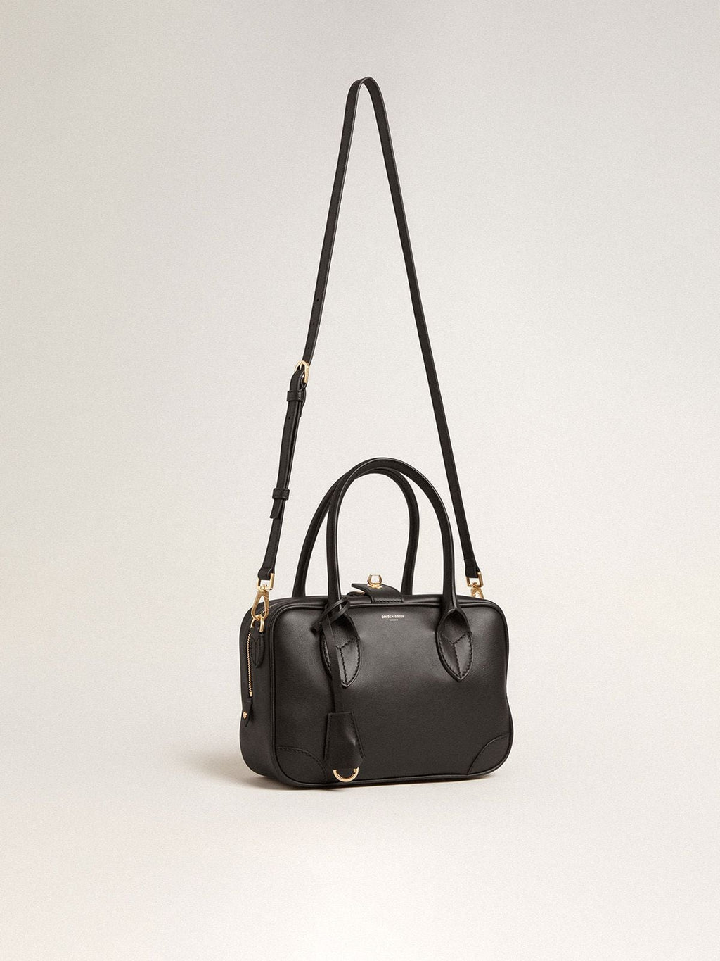 Vita Bag in smooth black leather with gold details| Golden Goose