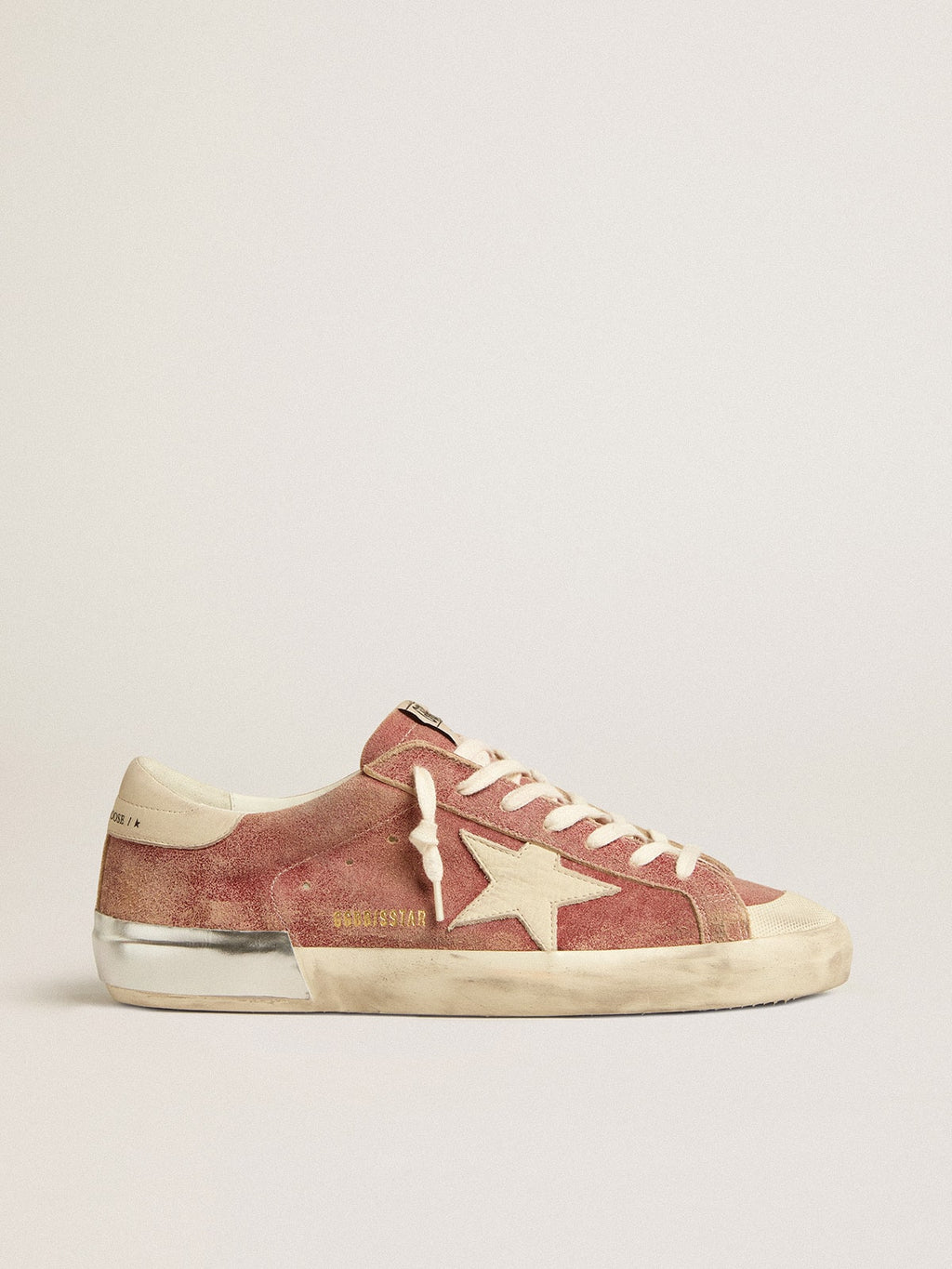 Super-Star in red leather with cream nubuck star and heel tab| Golden Goose