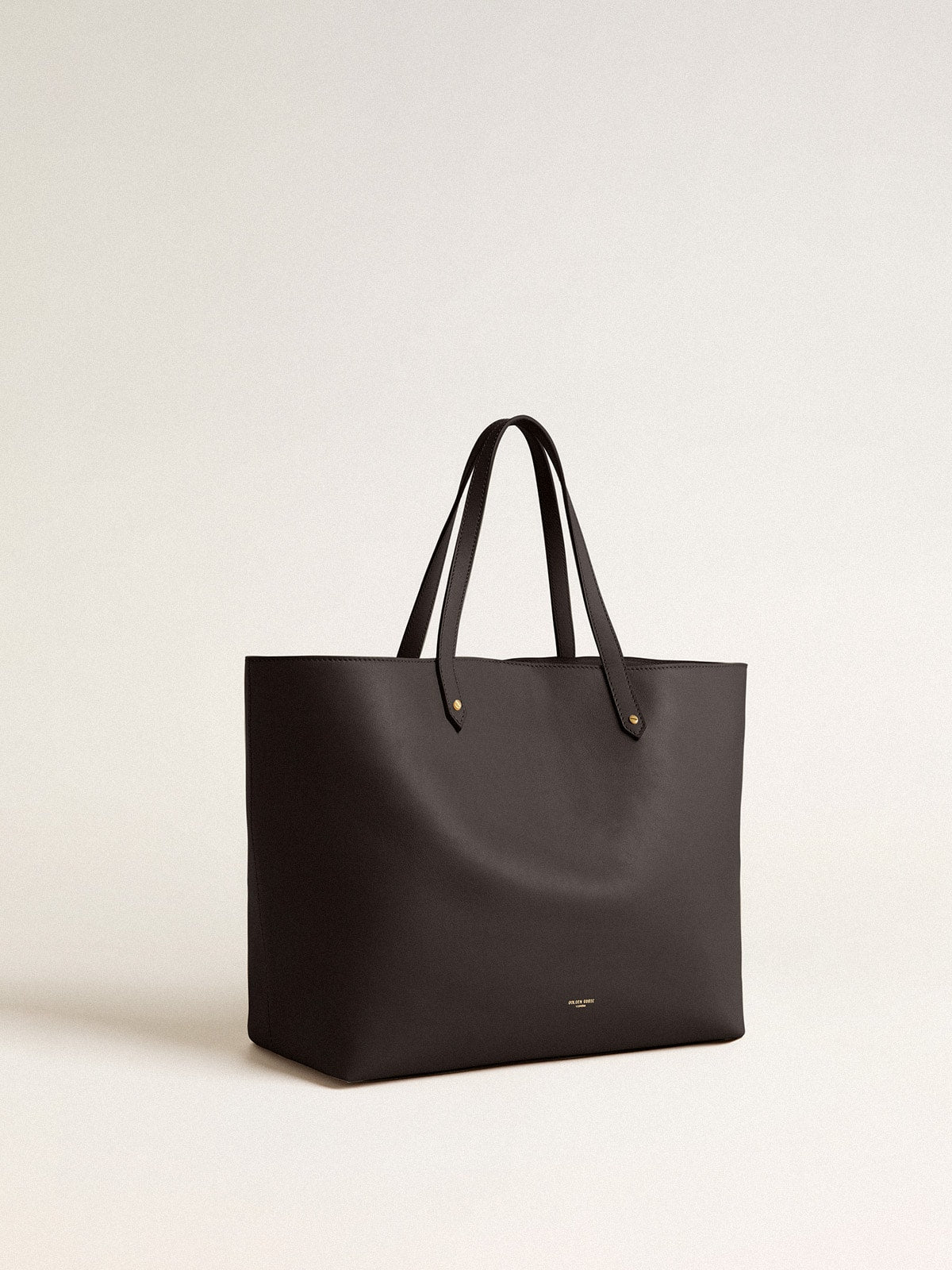 Black Pasadena Bag made of smooth leather with gold logo| Golden Goose