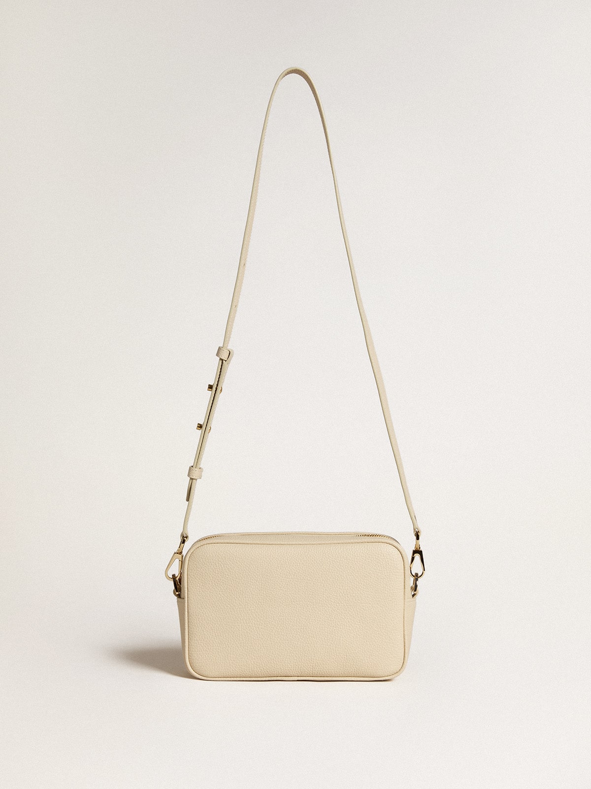 Star Bag in butter-colored hammered leather with Swarovski crystal star| Golden Goose