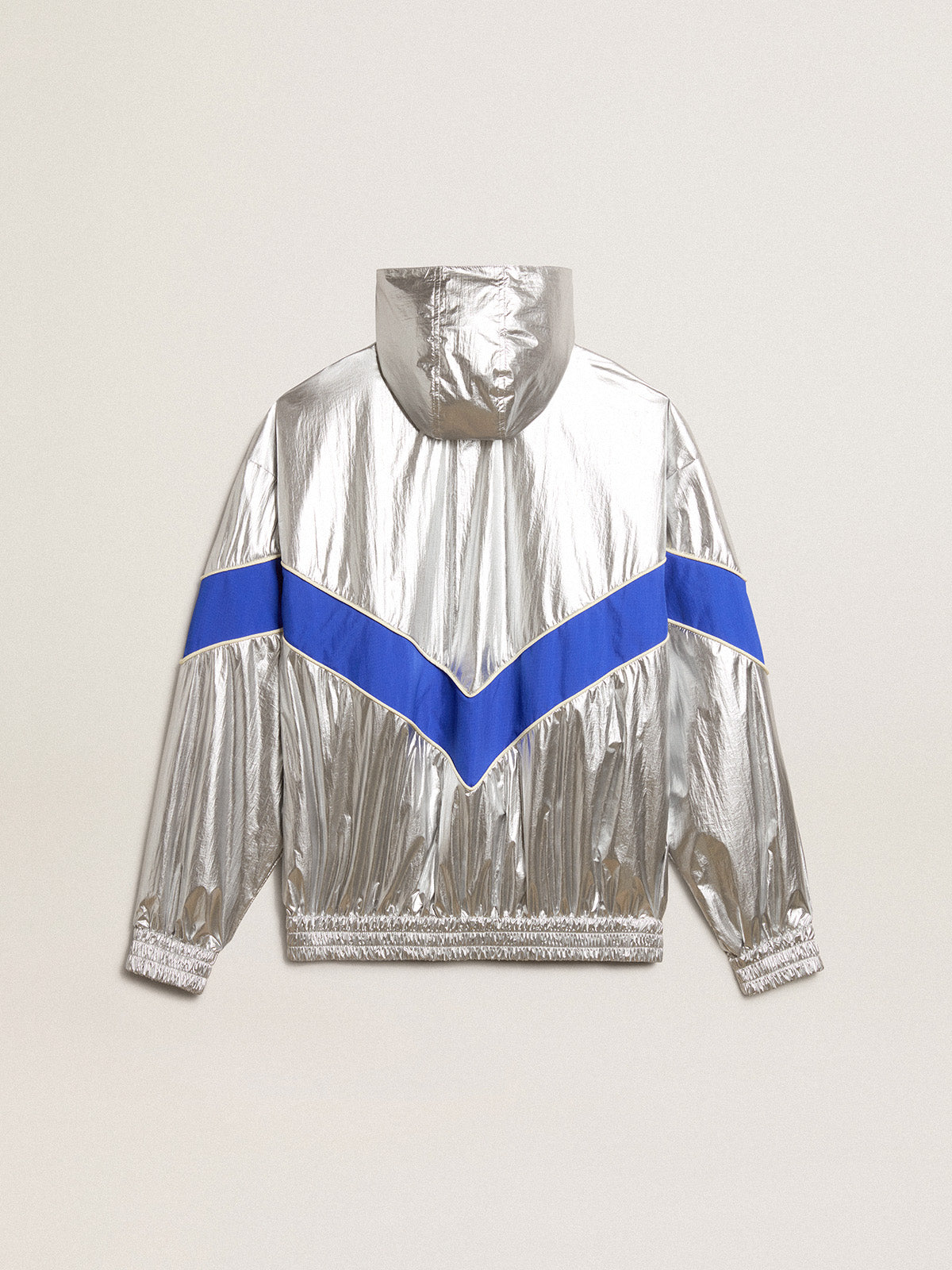 Women's windcheater in silver technical fabric| Golden Goose