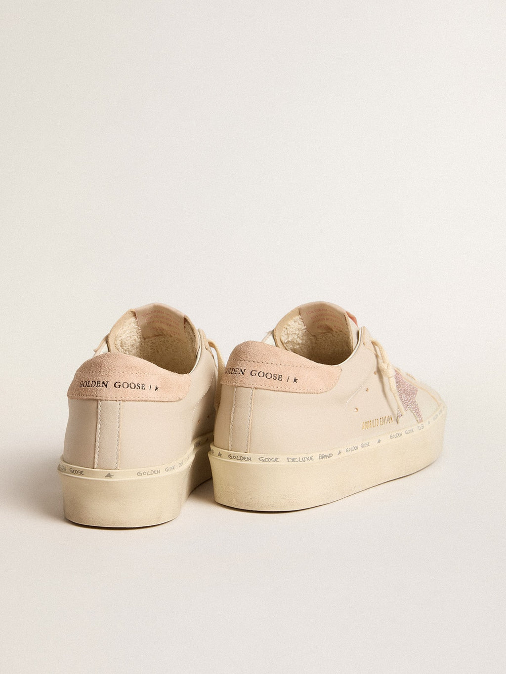 Hi Star LTD in nappa with suede star and pink Swarovski crystals| Golden Goose
