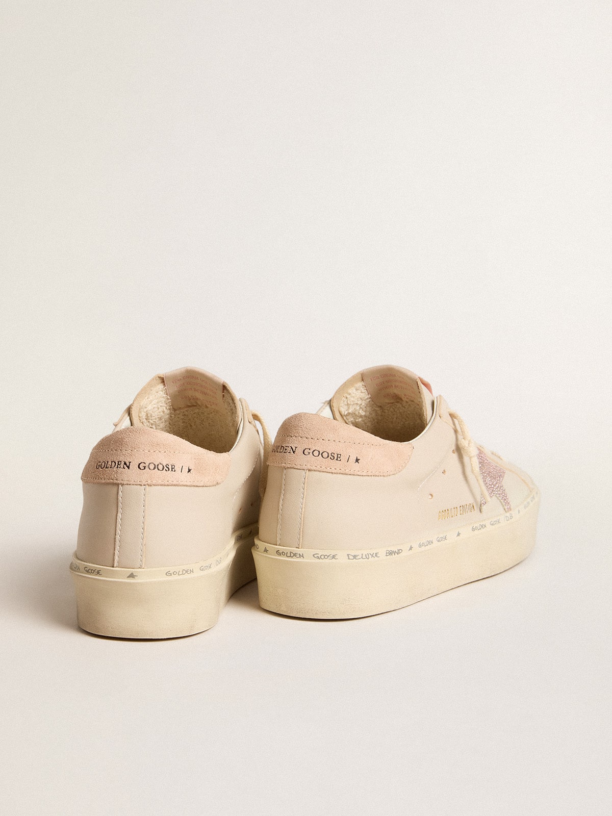 Hi Star LTD in nappa with suede star and pink Swarovski crystals| Golden Goose