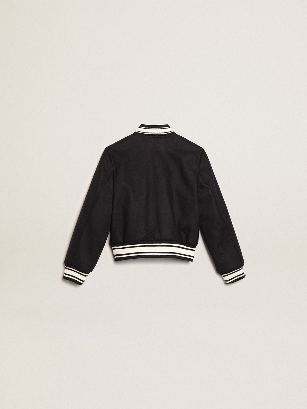 Boys' bomber jacket in dark blue wool| Golden Goose