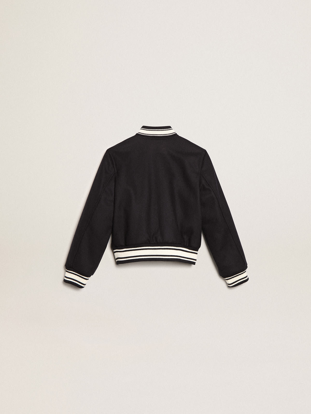 Boys' bomber jacket in dark blue wool| Golden Goose