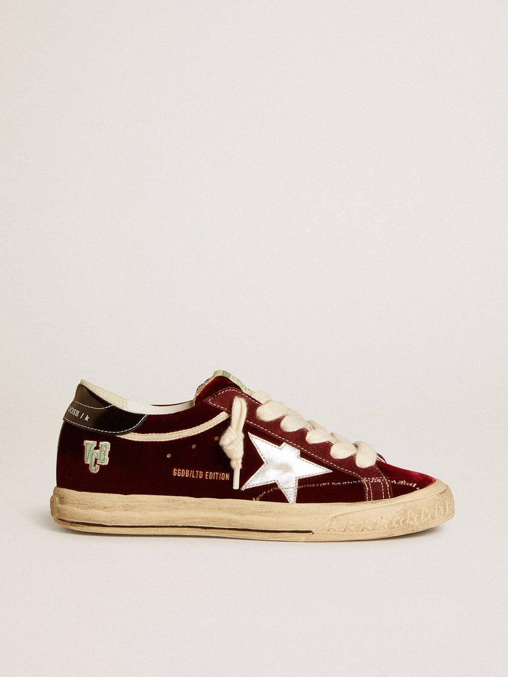Women's Super-Star LTD in velvet with metallic leather star and heel tab| Golden Goose