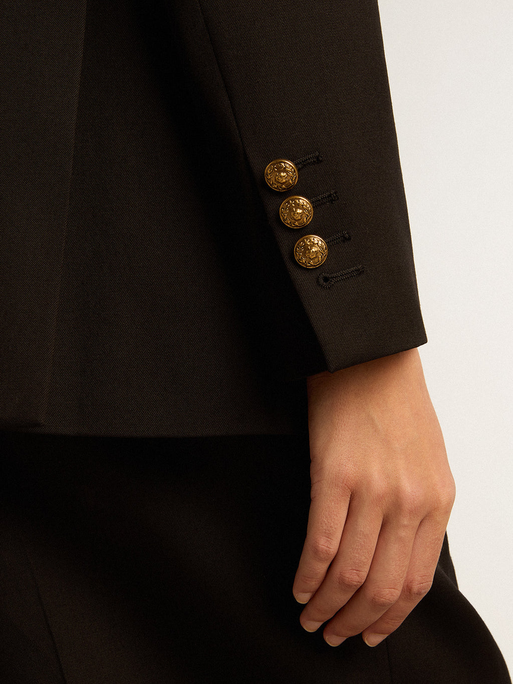 Women's black double-breasted blazer| Golden Goose