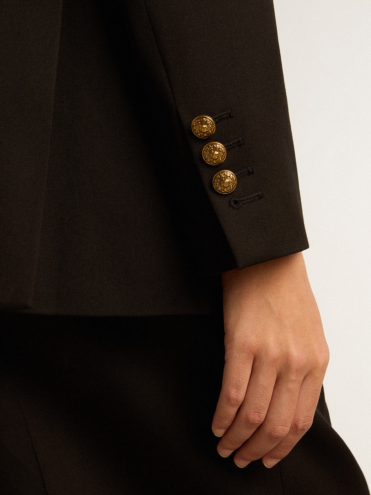 Women's black double-breasted blazer| Golden Goose