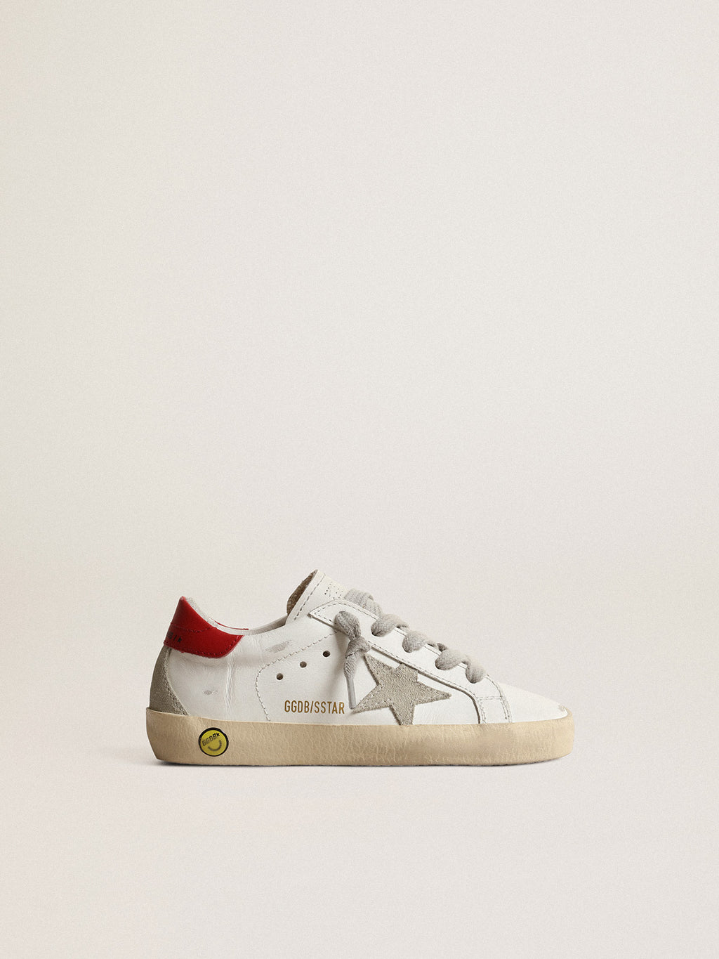 Super-Star Junior with suede star and red leather heel tab| Golden Goose