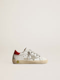 Super-Star Junior with suede star and red leather heel tab| Golden Goose