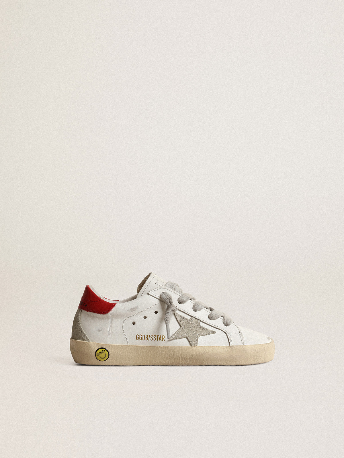Super-Star Junior with suede star and red leather heel tab| Golden Goose