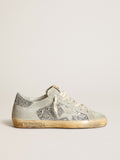 Women's Super-Star in silver glitter with ice-gray star and inserts| Golden Goose