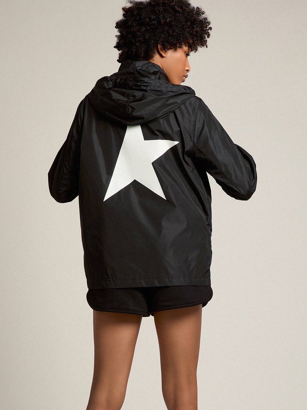 Women's black windbreaker| Golden Goose