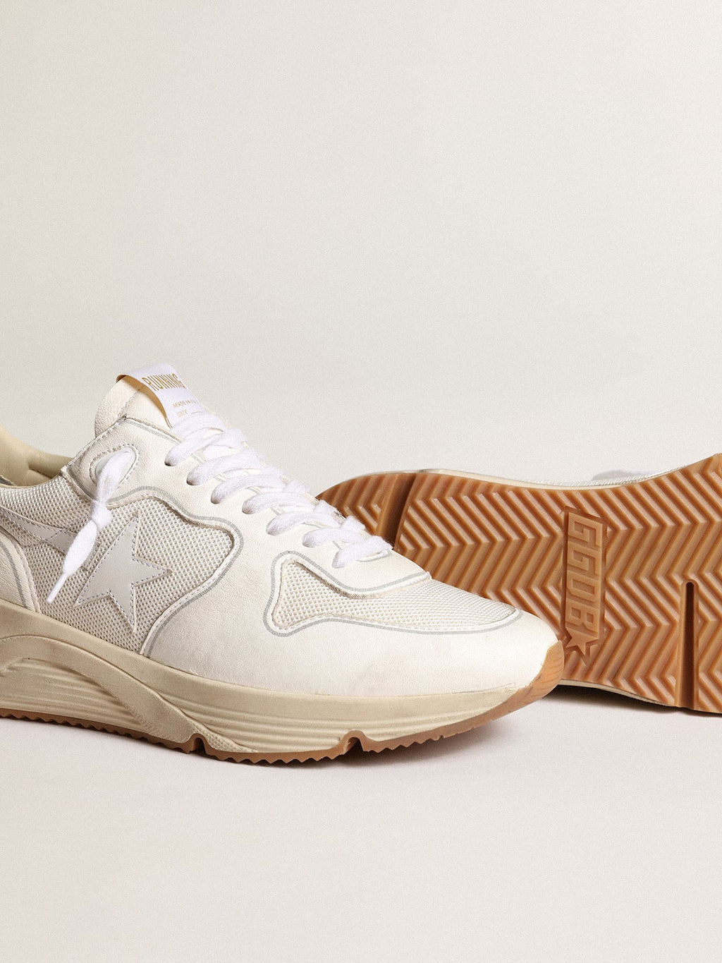 Men's Running Sole in mesh and white nappa| Golden Goose
