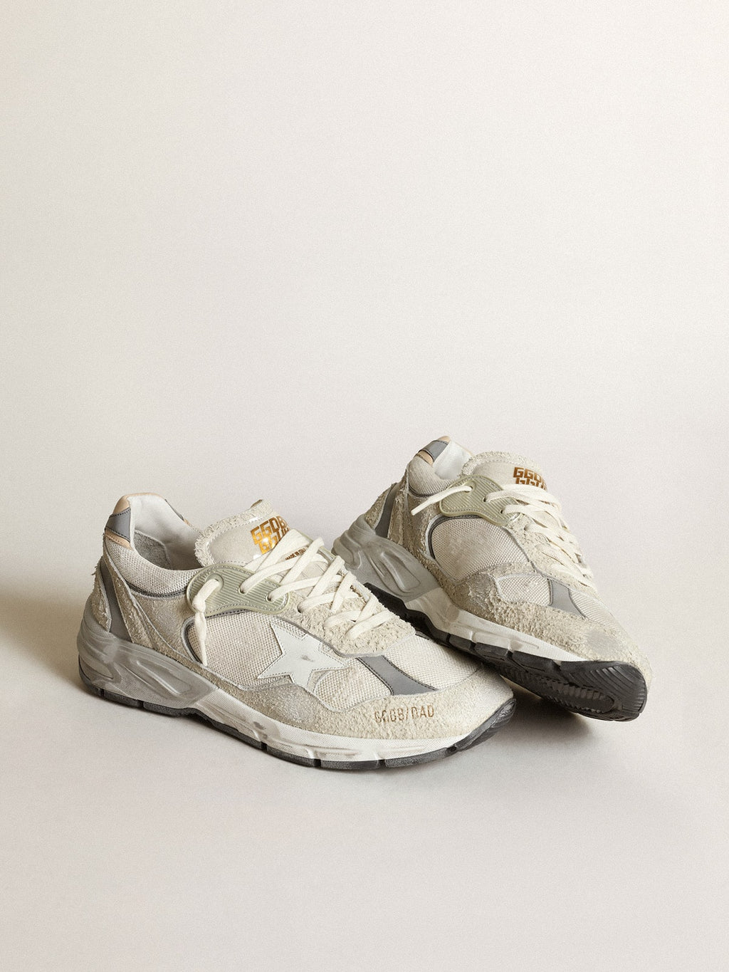 Men's Dad-Star in white and gray suede and white leather star| Golden Goose
