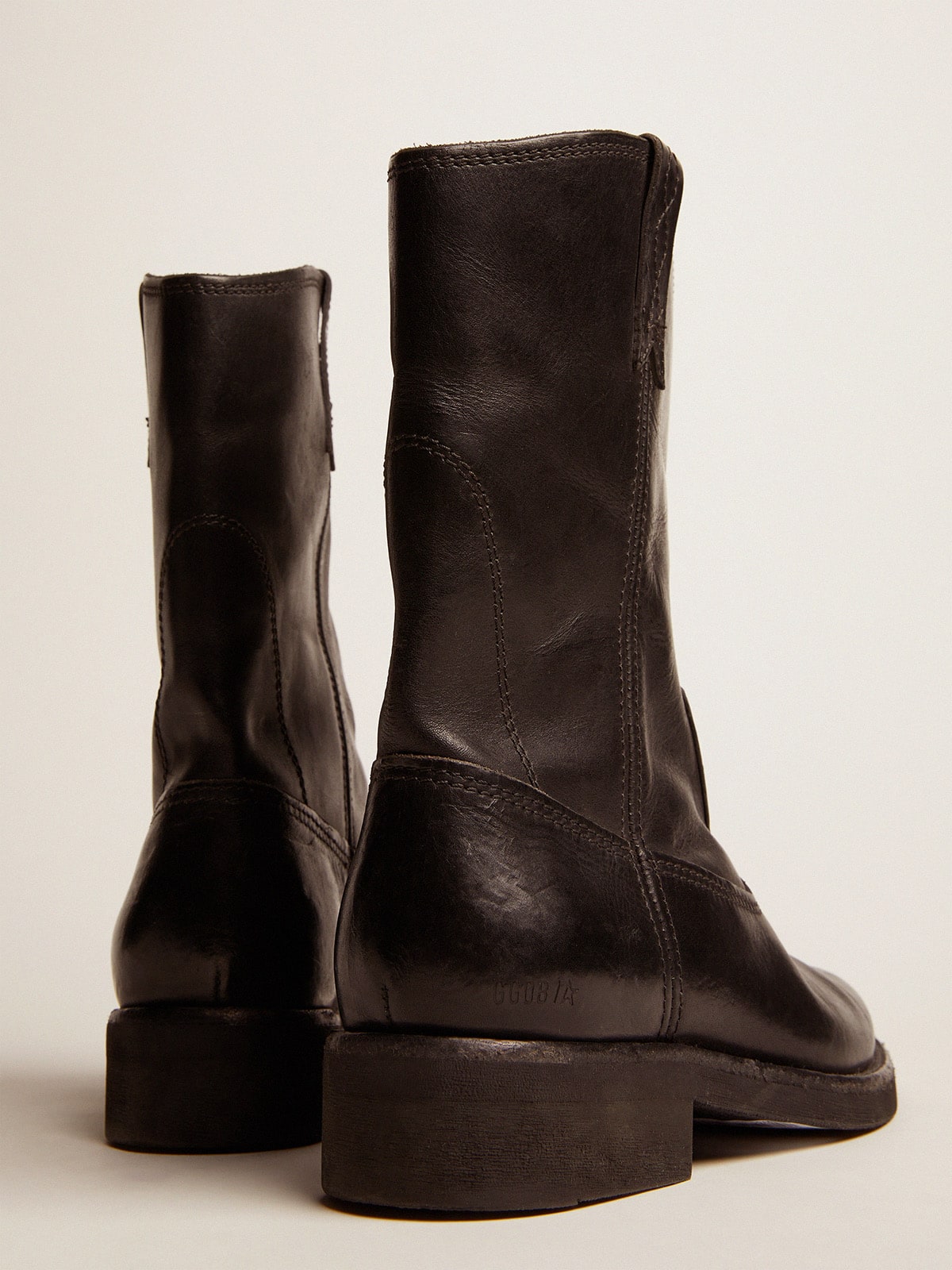 Biker boots in black leather| Golden Goose