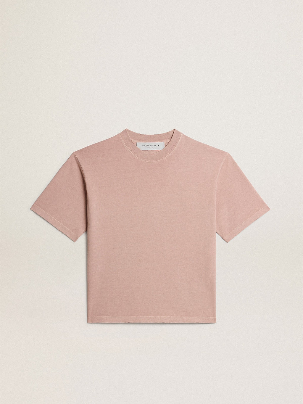 Powder-pink T-shirt with reverse logo on the back - Jersey Capsule| Golden Goose
