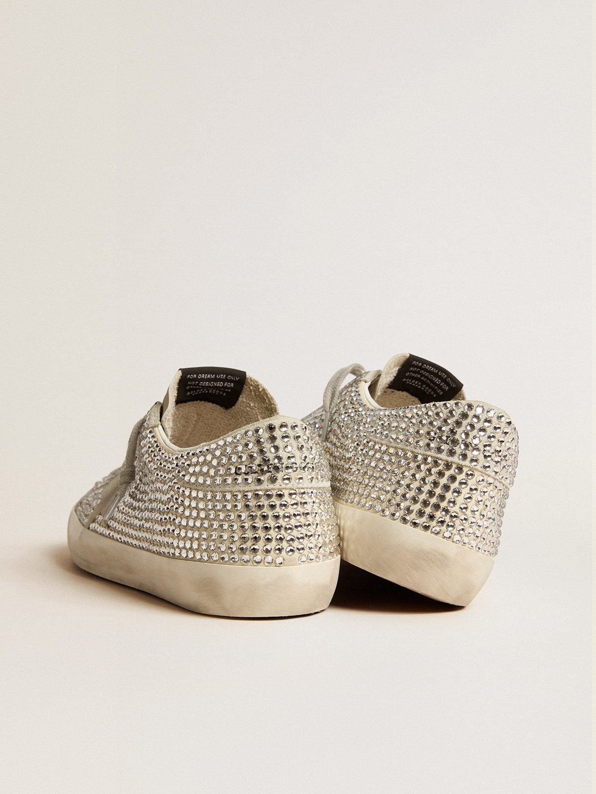 Super-Star in nubuck with Swarovski crystals and ice-gray suede star| Golden Goose