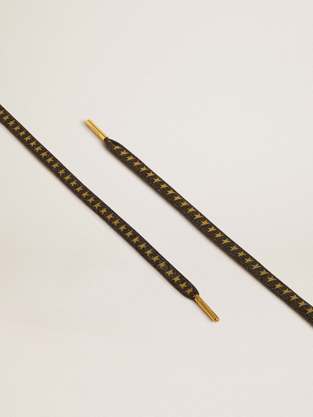 Dark gray Lurex laces with contrasting gold stars| Golden Goose