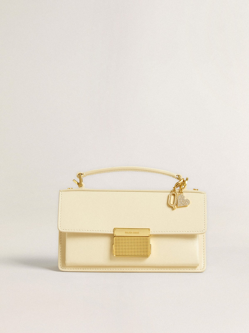 Letter Q charm in gold-colored brass with crystals| Golden Goose