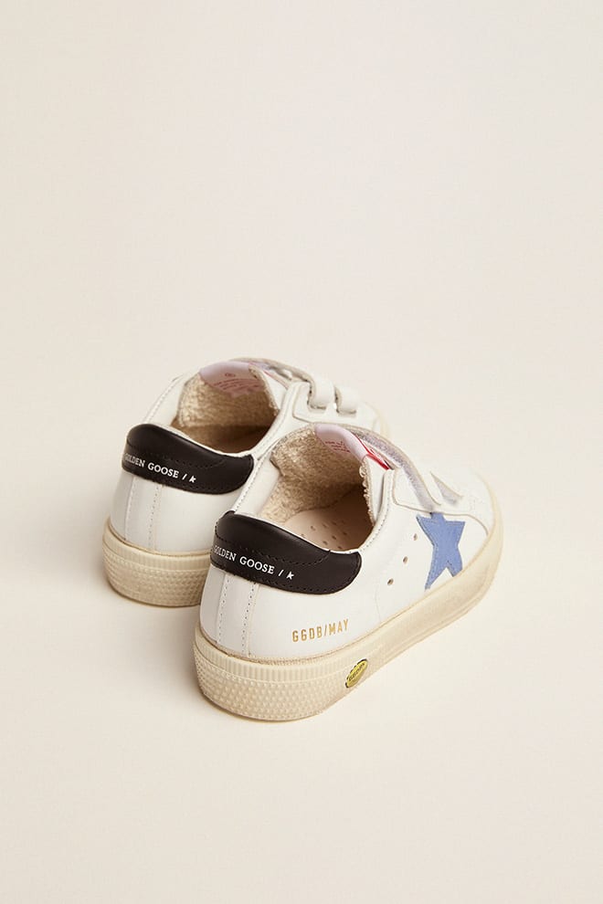 Old School Juniors with blue star and dark blue heel tab| Golden Goose
